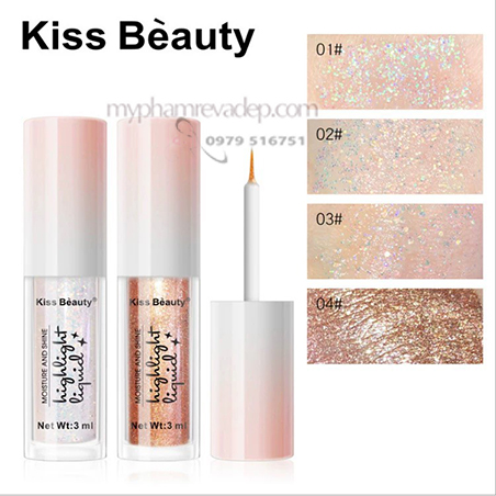 Nhũ mắt kim tuyến bắt sáng Kiss Beauty Highlight Liquid Thái Lan - M600