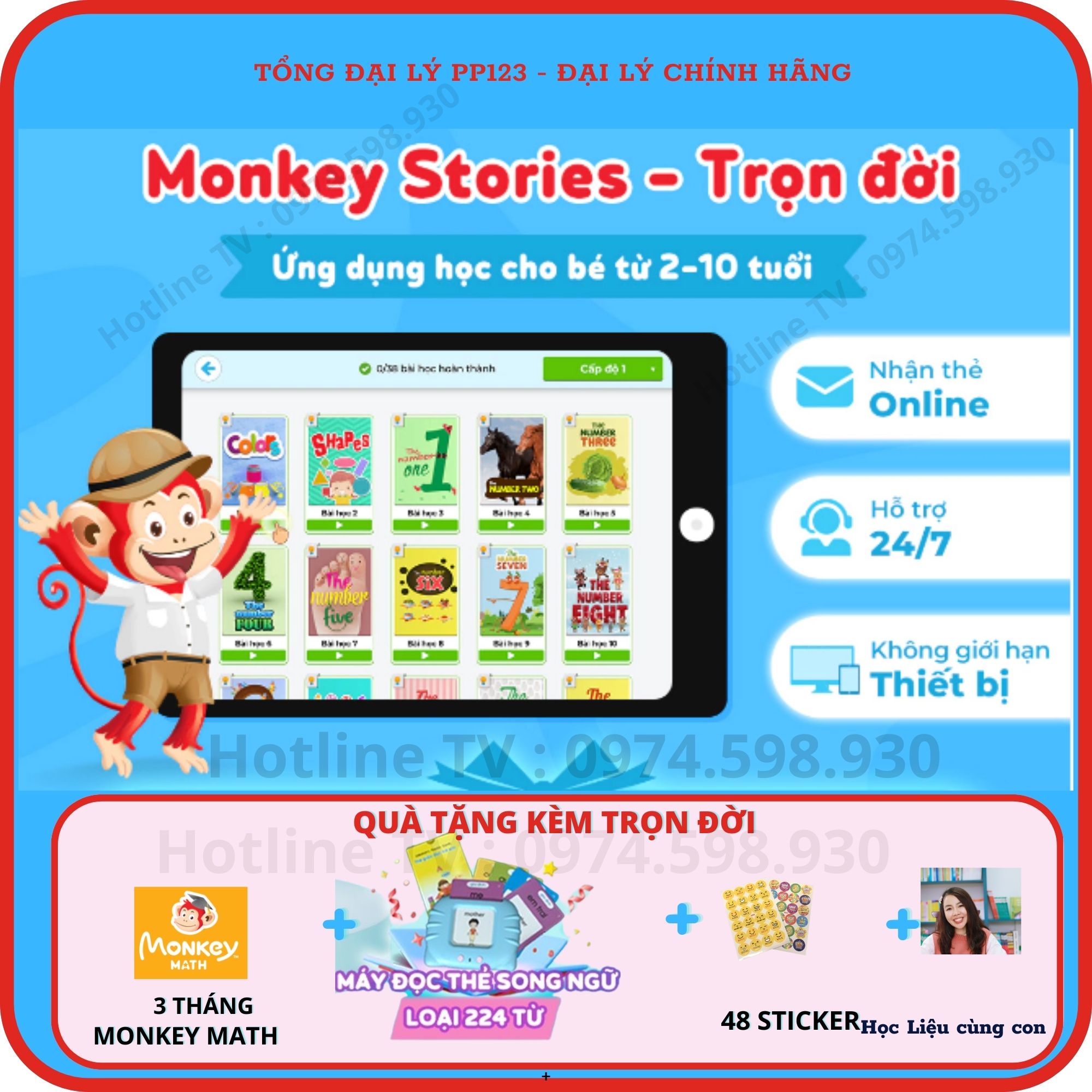 Monkey Stories (Trọn Đời, 1 Năm) - Tiếng Anh cho bé