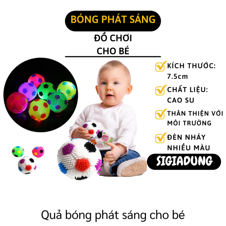 Quả bóng đồ chơi cho trẻ em - Quả bóng gai cao su có đèn phát sáng cho em bé - Quả bóng có đèn led nảy âm nhạc