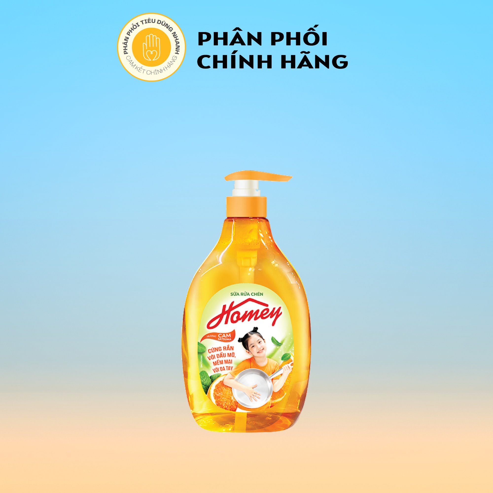 Sữa rửa chén sạch dầu mỡ homey 480g _hương cam satsuma