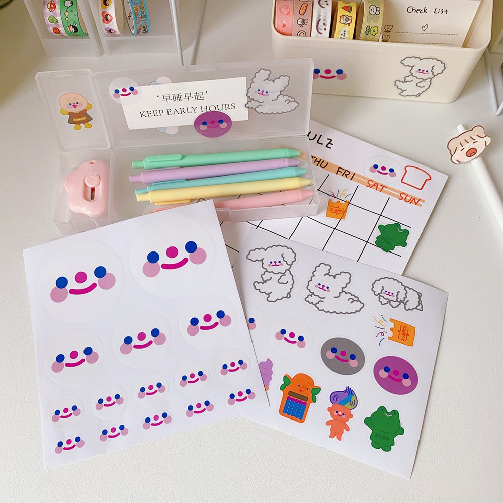 Miếng dán phim hoạt hình mặt cười - hình dán cute a214