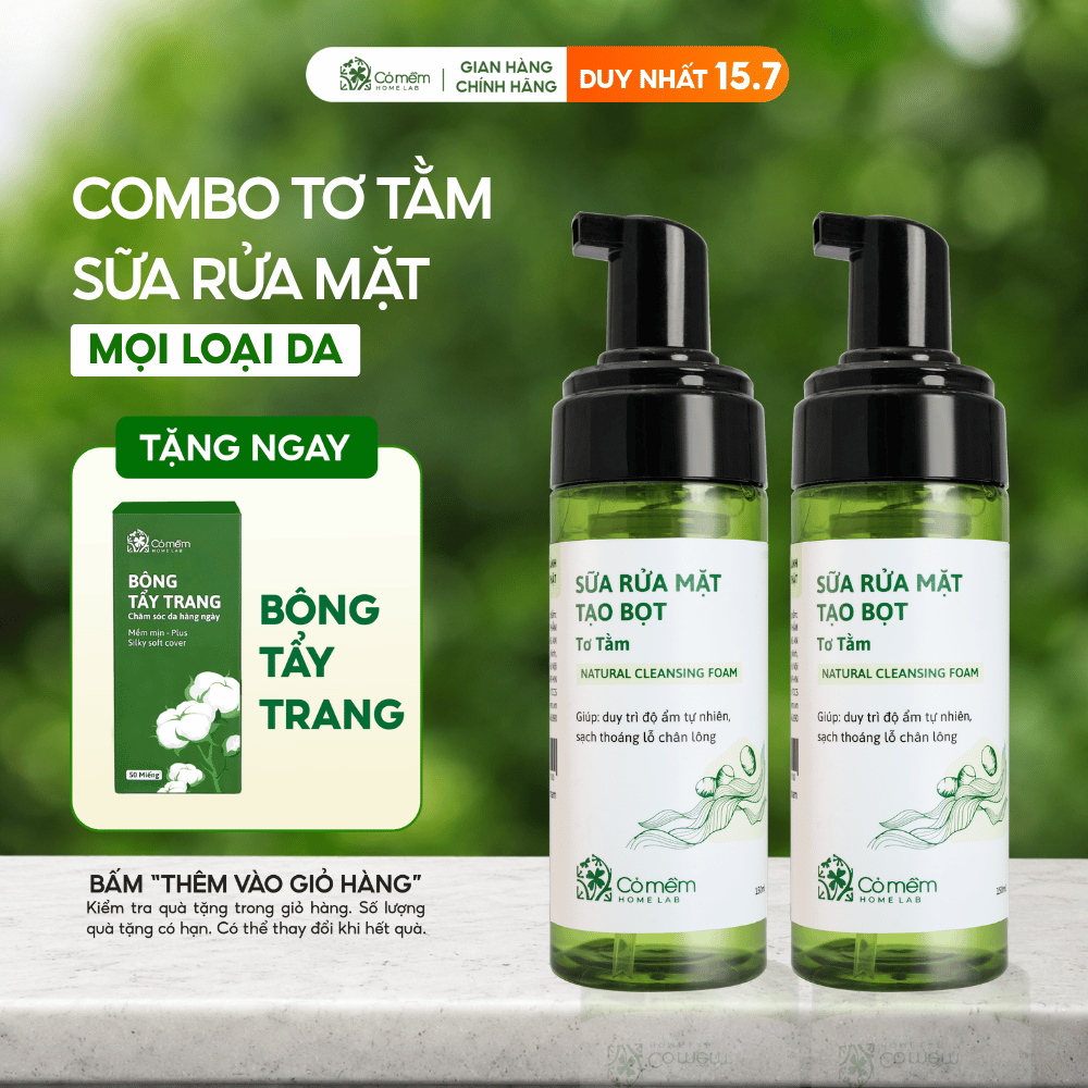 Bộ 2 Chai Sữa Rửa Mặt Tạo Bọt Sạch Sâu Không Khô Da Dành Cho Da Dầu Khô Thường Cỏ Mềm 300ml