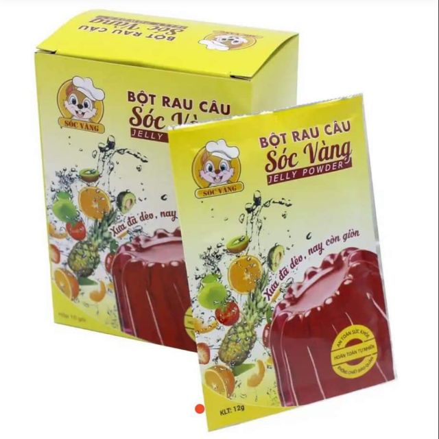 Thạch Rau Câu Con Sóc Vàng( 1 Hộp 10 Gói)