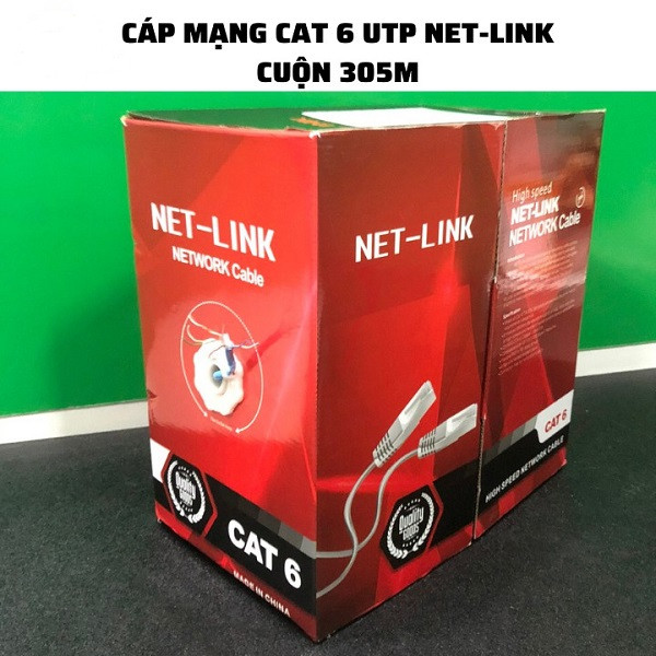 Cáp mạng NET LINK Cat6e , Chiều dài 305M - (Giao màu ngẫu nhiên)