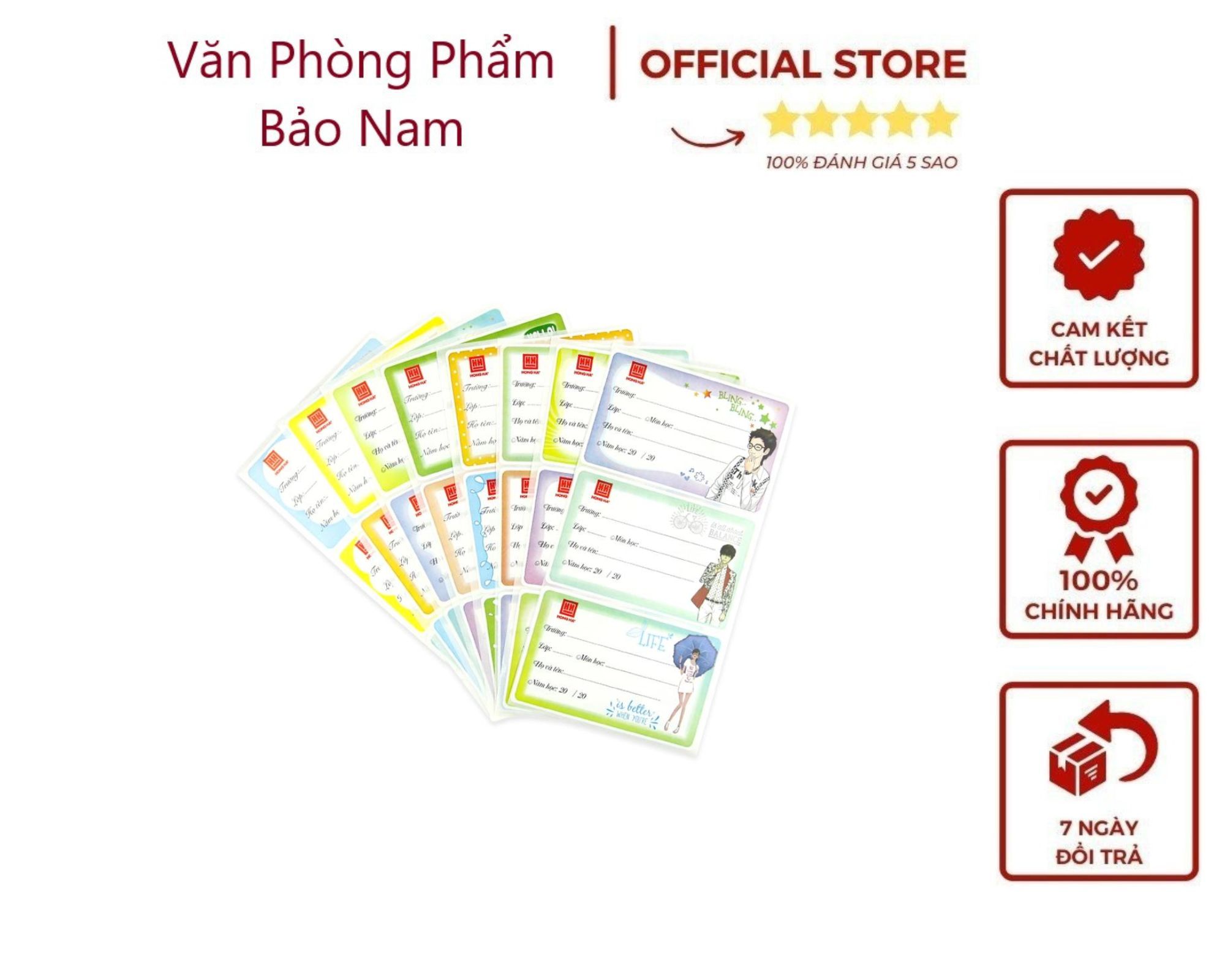 Nhãn vở cấp ii hồng hà 3478