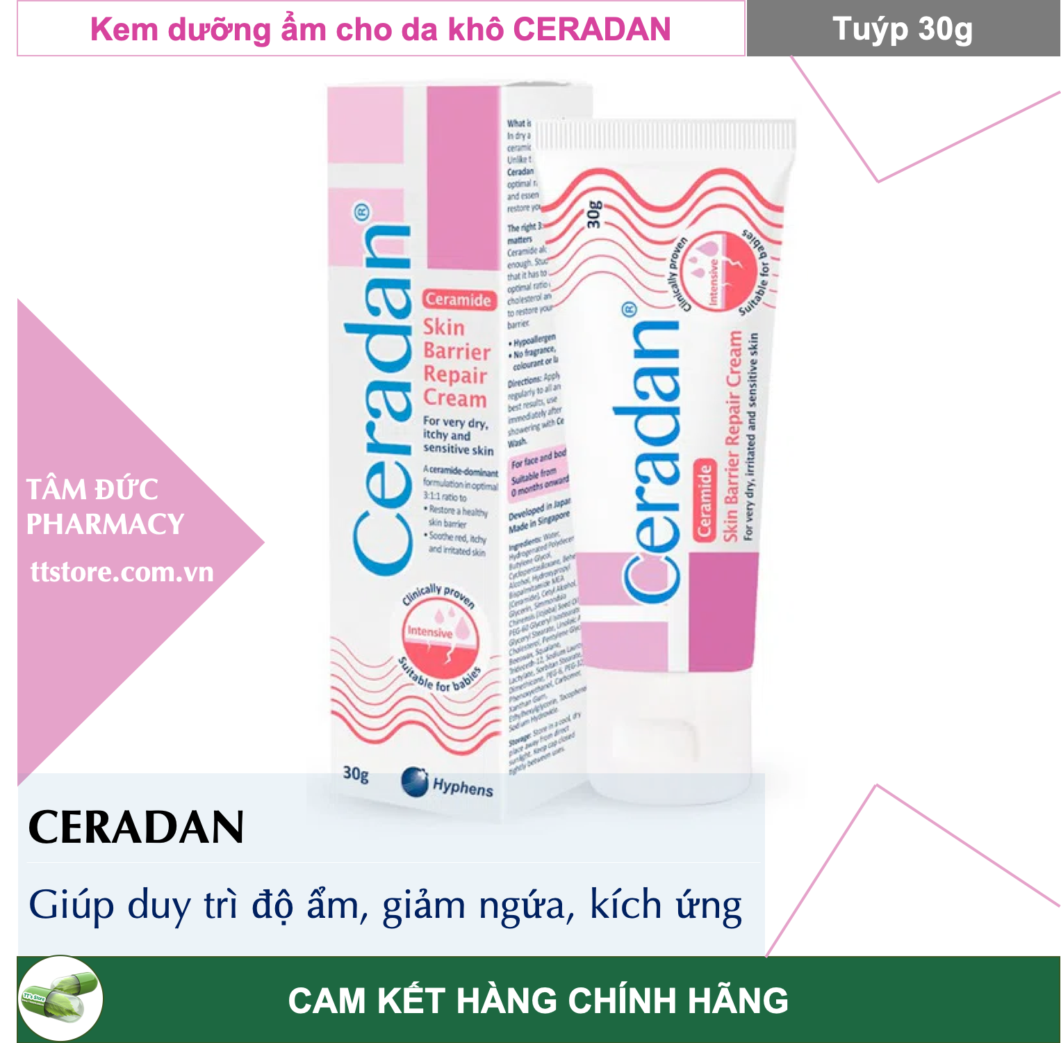 Ceradan - kem dưỡng ẩm dành cho da khô