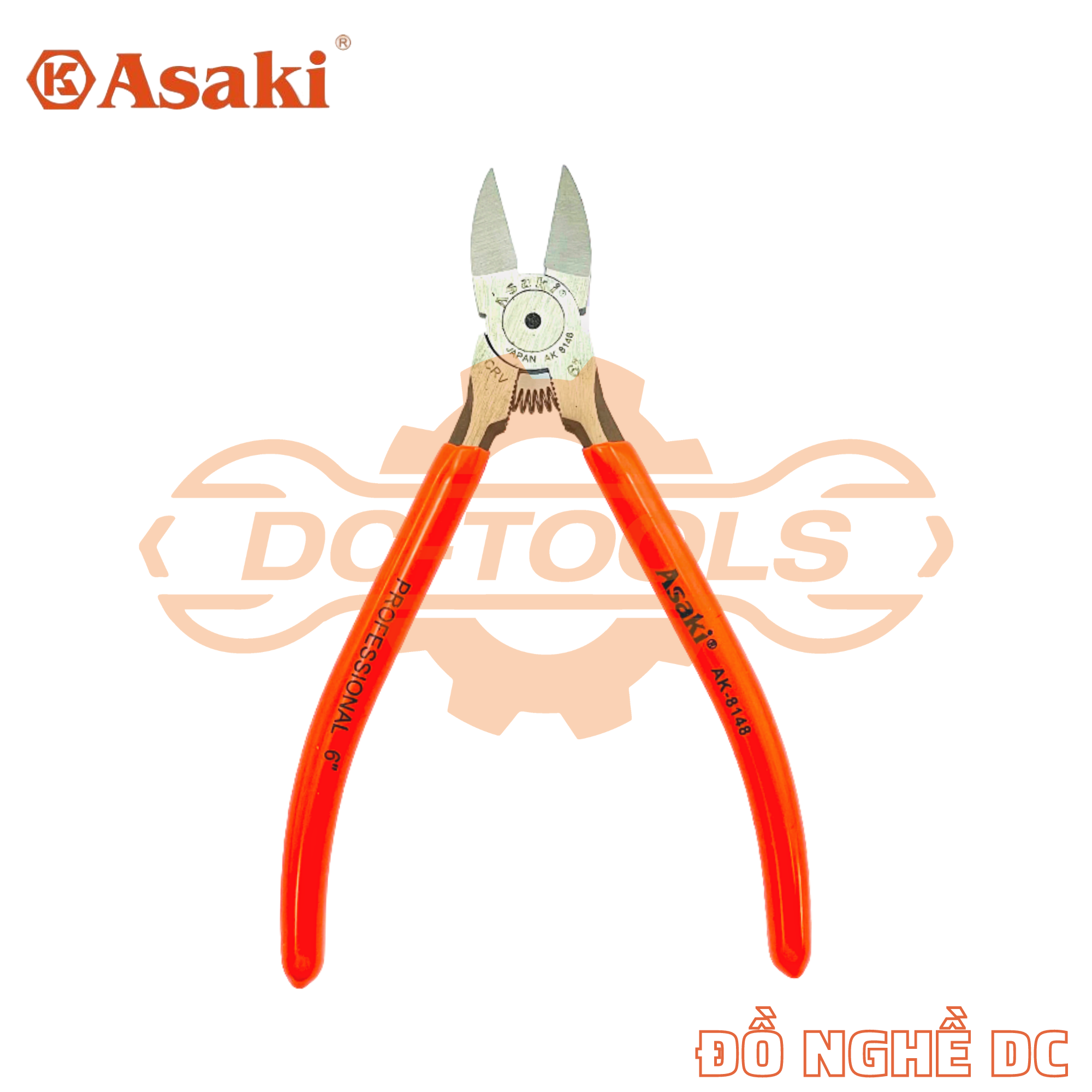 Kìm cắt nghiêng 6 inch 6 160mm Asaki Nhật Bản AK-8148 kềm cắt linh kiện