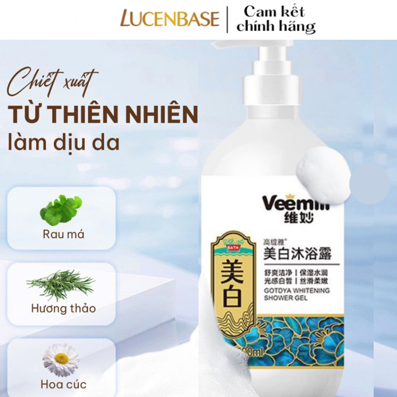 Sữa tắm Veemill 500ml trắng sáng da, mịn màng, mượt da