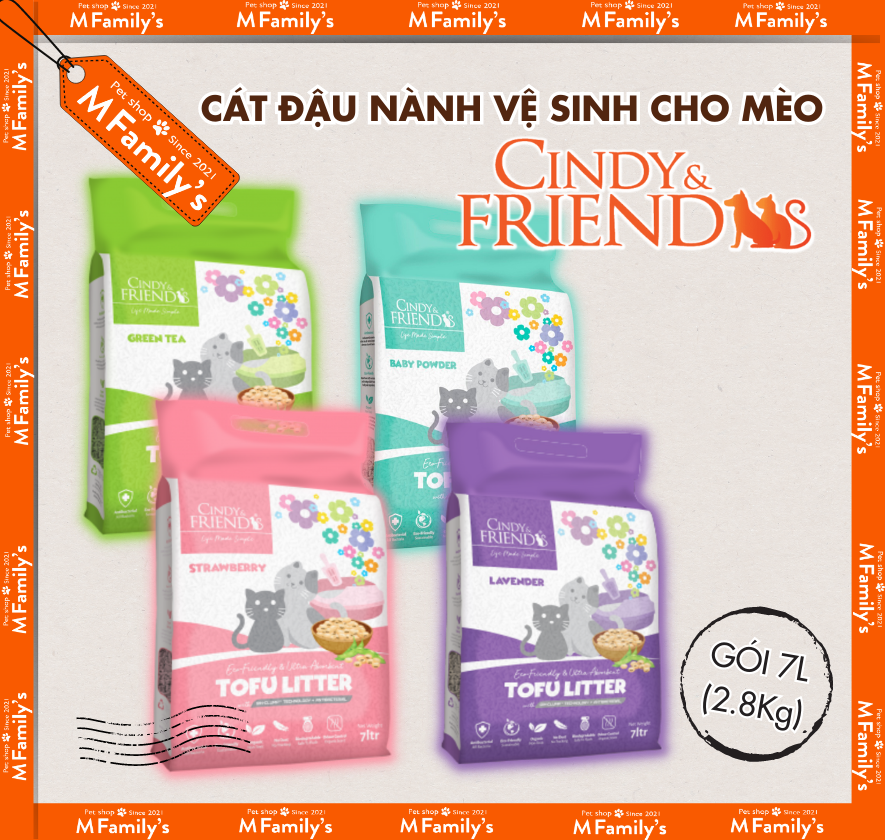Cát vệ sinh tofu cho mèo cindy 7l | cát tofu cho mèo| cát đậu nành