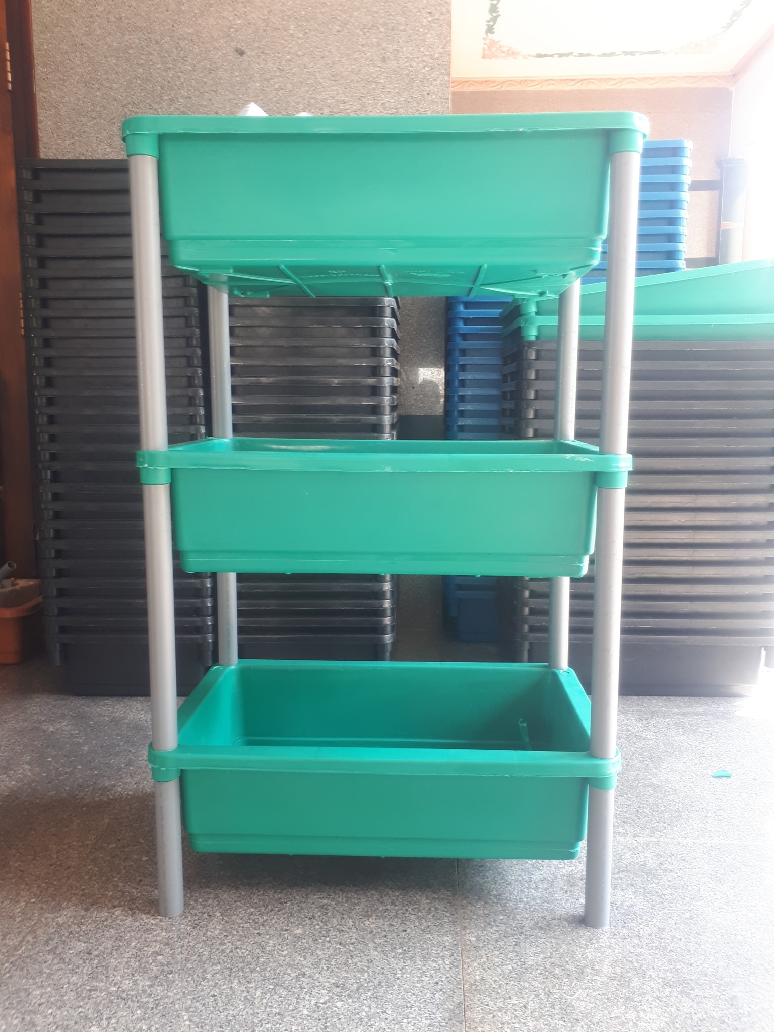 Khay nhựa 3 tầng nuôi cá bảy màu - Nuôi cá Guppy - MÀU XANH LÁ