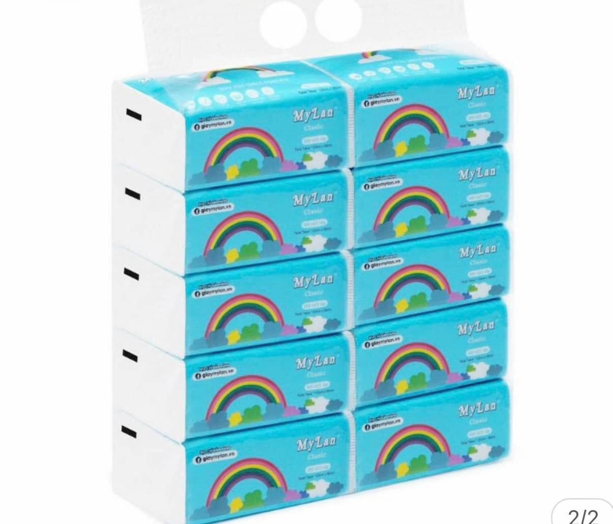 Giấy gấu trúc cầu vồng/combo 10 gói giấy ăn cầu vồng