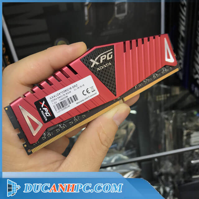 Ram ddr4 8gb adata xpg - bus 2400 - tản thép đỏ - ducanhpc - bảo hành 3 tháng