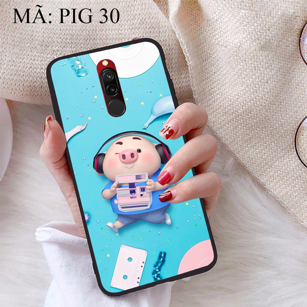 Ốp lưng iCase dành cho  Xiaomi Redmi 8 viền dẻo TPU BST Pig Cute