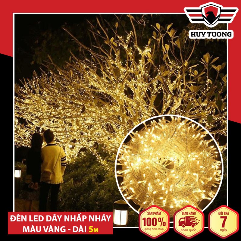 Dây đèn led nhấp nháy trang trí 4,5m nhiều chế độ, bóng nháy trang trí ngày tết, dây đèn led, dây đèn chớp chất lượng cao - Huy Tưởng
