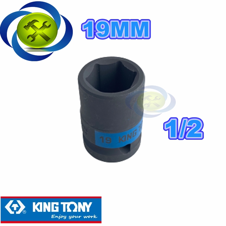 Tuýp đen ngắn kingtony 453519m 19mm 1/2 6 cạnh