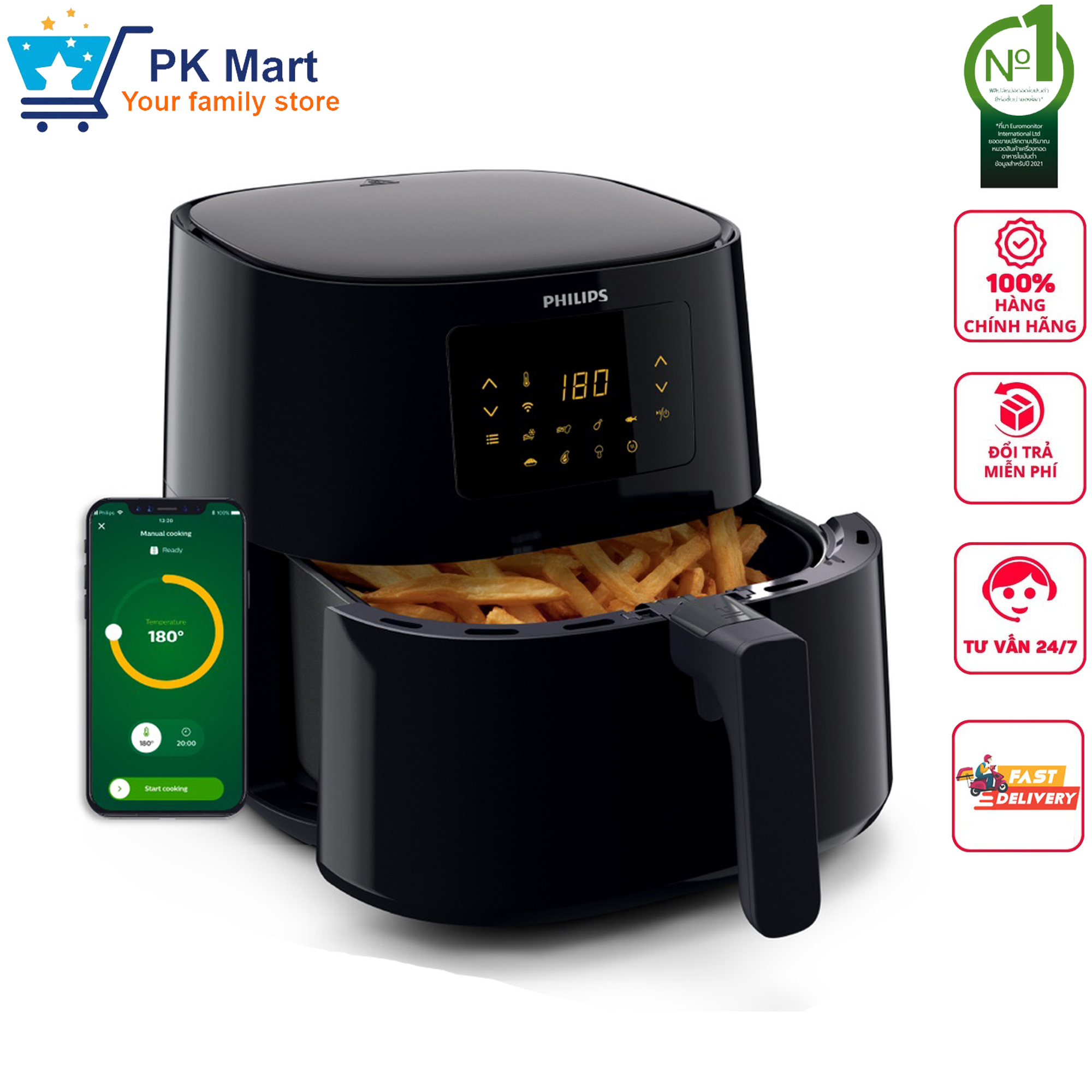 Nồi chiên không dầu điện tử Philips HD9270 HD9280 Essential Airfryer XL