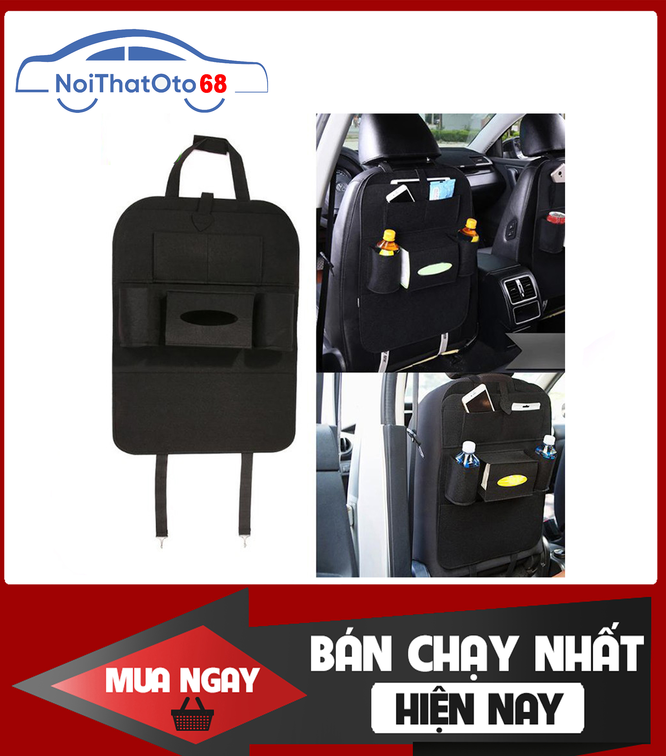 Túi Treo Đồ Sau Ghế Ô Tô Chất Liệu Vải Nỉ