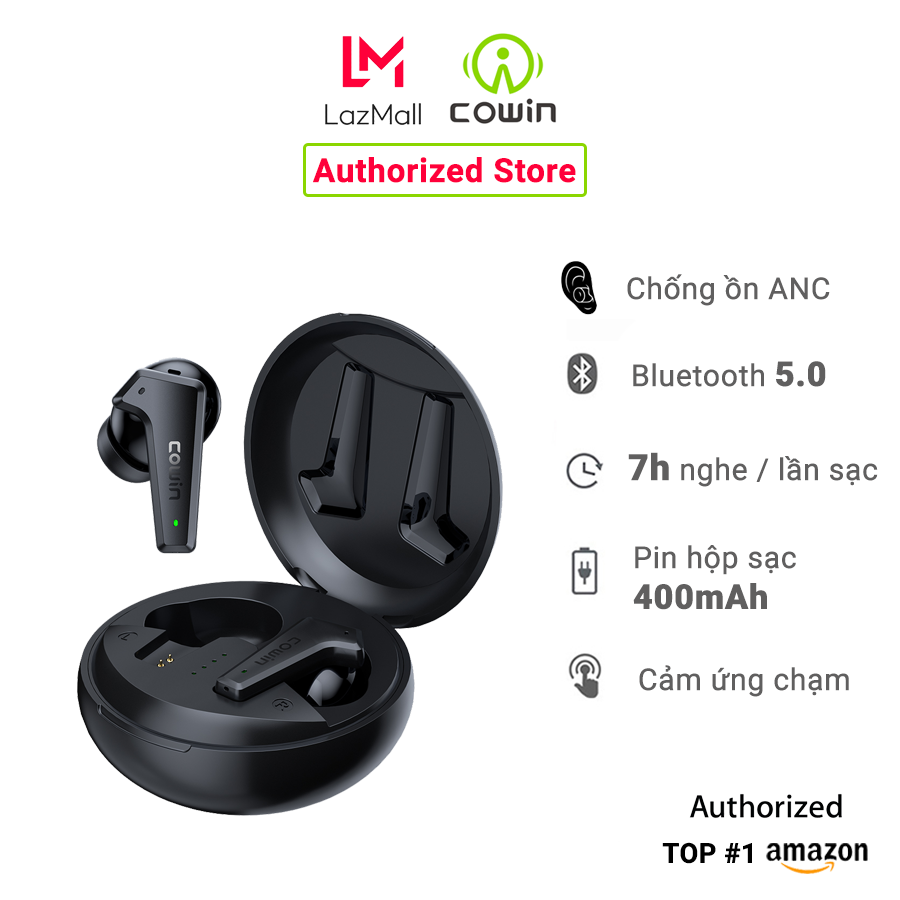 Tai nghe bluetooth true wireless earbuds cowin apex elite bt918