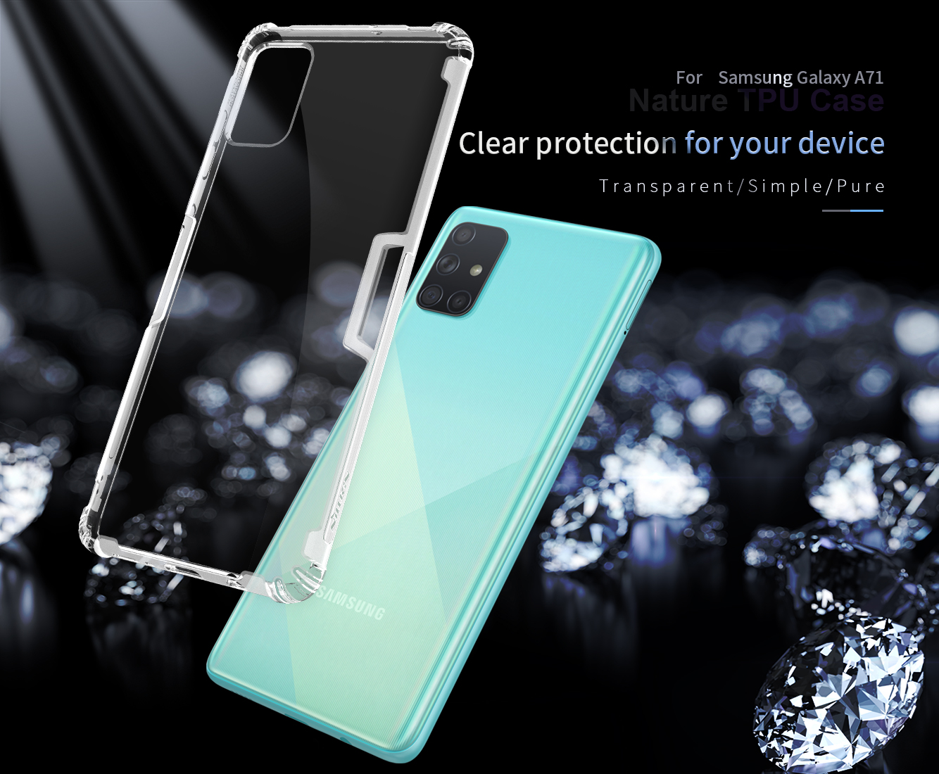 Ốp lưng silicon nillkin trong suốt cho samsung galaxy a71, ốp samsung, ốp lưng a71 siêu đẹp, ốp silicon