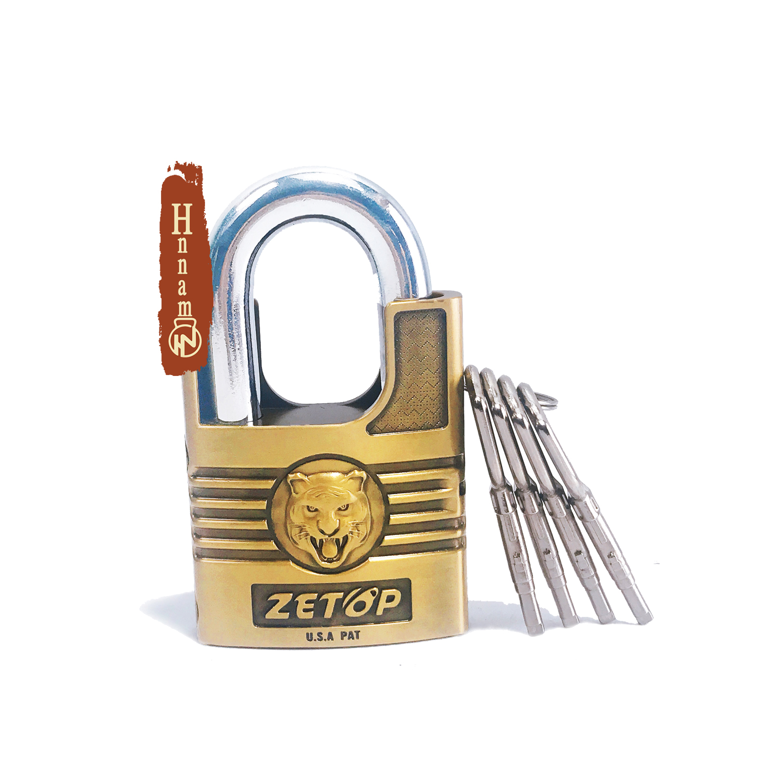 Ổ Khóa Cửa Bấm không dùng chìa size 60mm ZETOP TAIWAN Crom Đồng Thau - Sự lựa chọn hoàn hảo để bảo vệ tài sản của bạn ( tặng 1 đồ khui bia kèm theo ổ khóa )