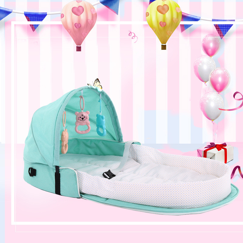 Nôi Ngủ Di Động Gấp Gọn Cho Bé🏵️CHẤT LIỆU COTTON &VẢI LƯỚI THOÁNG TỰ NHIÊN🏵️Giường Ngủ Cho Bé Cực Tiện Lợi
