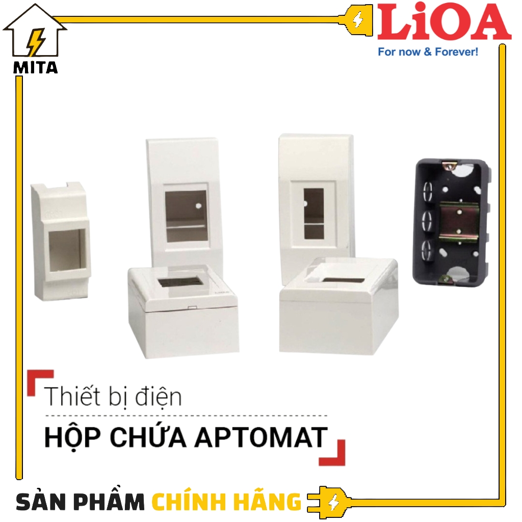 Mặt và hộp chứa aptomat mcb/mccb lioa dùng cho át đơn, át đôi, át khối - mita