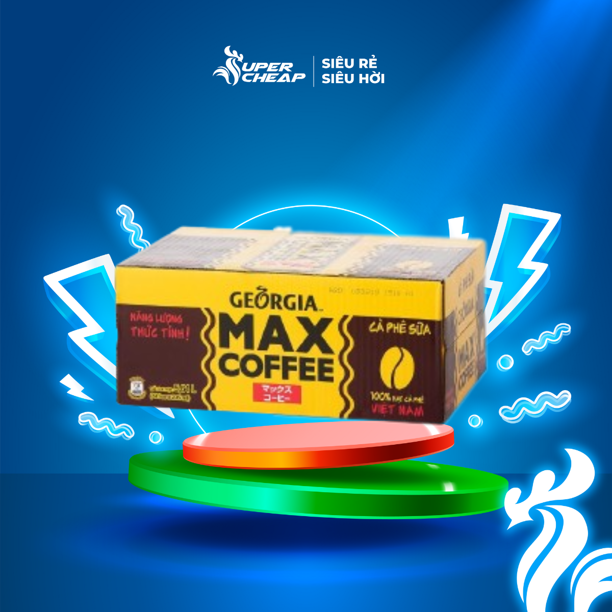 Thùng 24 lon cà phê georgia max coffee 180ml/lon sale 06.06 supercheap chính hãng