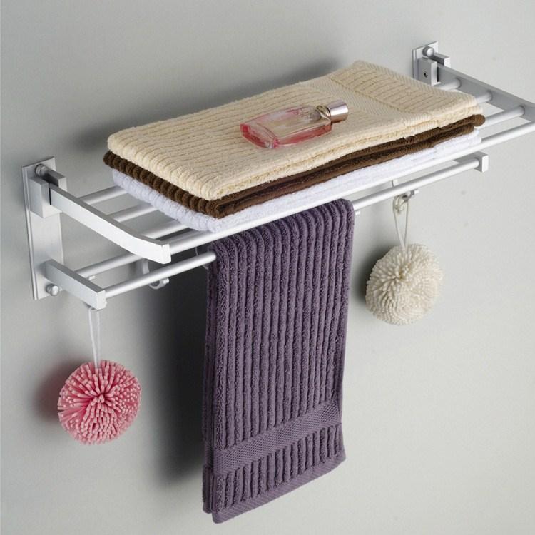 Giá treo khăn nhà tắm 2 tầng đa năng Bathroom (Bạc)  - GIÁ KỆ ĐỂ ĐỒ PHÒNG TẮM KẾT HỢP TREO KHĂN INOX 304, KÈM MÓC ÁO -  Giá treo khăn nhà tắm 2 tầng inox phong cách hiện đại không gỉ cao cấp