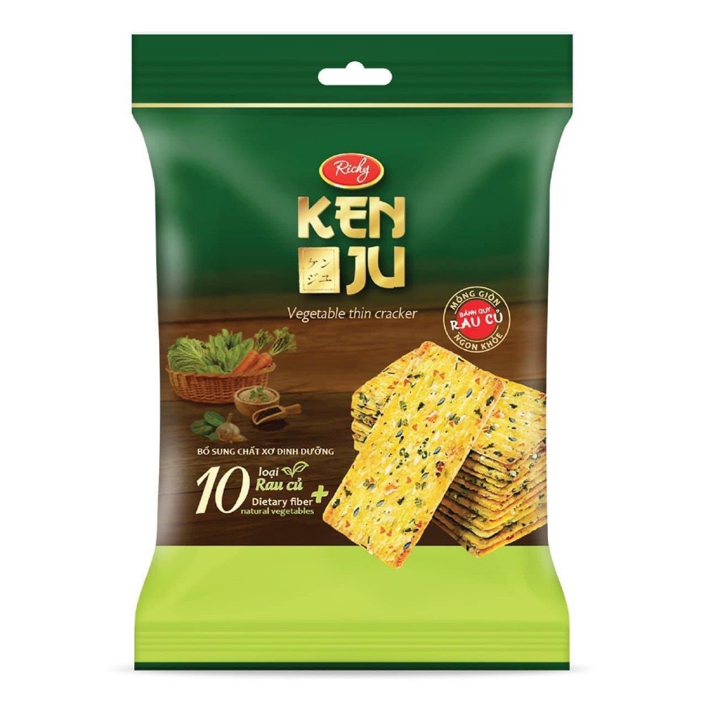 Bánh quy Kenju Richy vị rau củ túi 192g (16 gói x 12g)