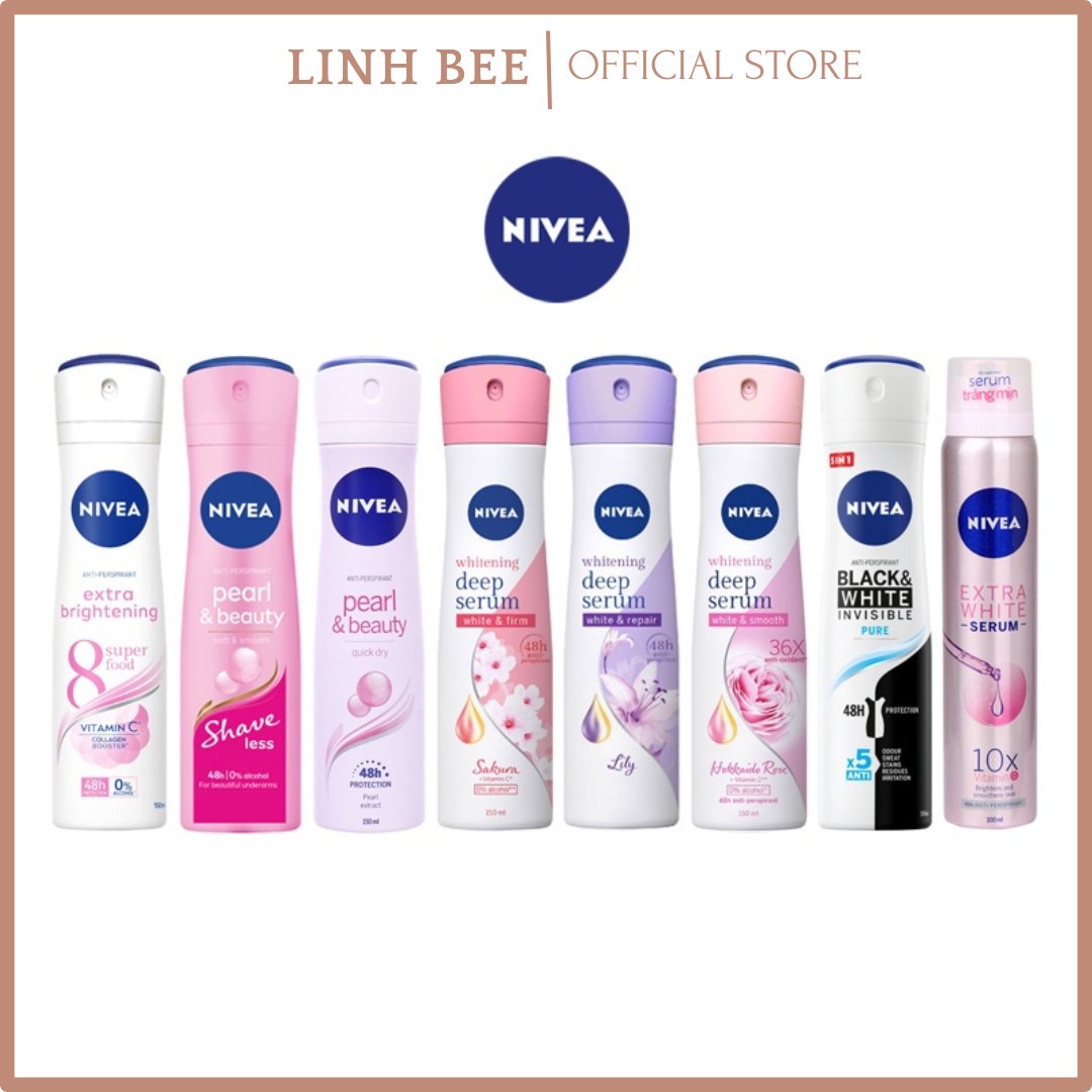 Xịt khử mùi Nivea Nữ 150ml Nhiều Mùi Xịt khử mùi hôi nách Sịt nách nữ xịt nách
