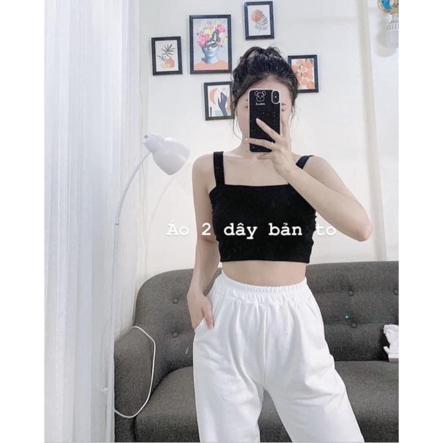 Áo 2 dây bản to hot trend 2022- áo hai dây chất bozip freesize