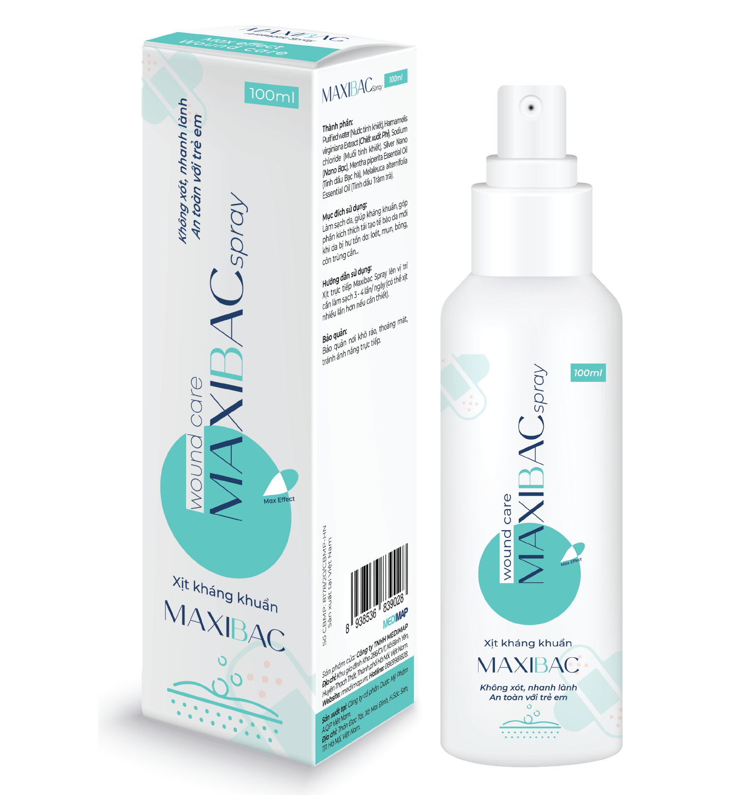 Xịt kháng khuẩn Maxibac spray hộp 100ml