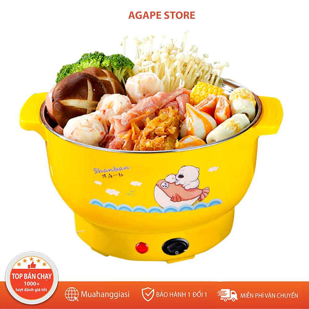 [Voucher 7% Max 800K] Nồi Lẩu Mini Điện Đa Năng 2 Lớp Chống Dính Cao Cấp - Nồi Điện Chiên Xào Nấu, Nồi Lẩu Điện Chống Dính Cao Cấp Chất Liệu Dày Dặn, Noi Lau, Nồi Điện Đa Năng Bảo Hành 1 ĐỔI 1-[GIAO HÀNG NHANH]