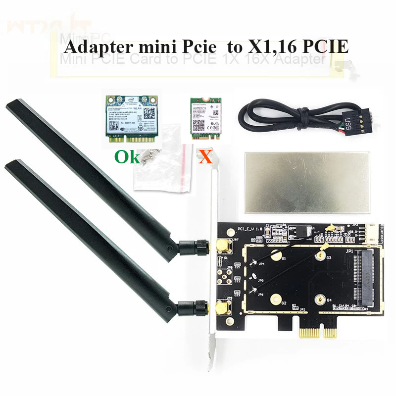 Adapter chuyển đổi cổng mini pcie sang pc pciex1 dành cho máy tính để bàn