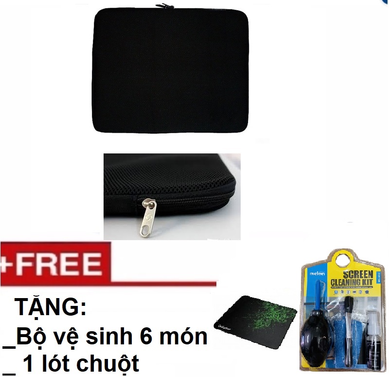 Túi chống sốc Laptop 11 inch Tặng Bộ vệ sinh 6 món, lót chuột