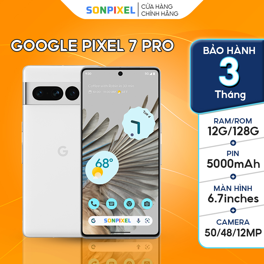 Điện thoại google pixel 7 pro ram 8/128gb/256gb/512gb chính hãng, sonpixel