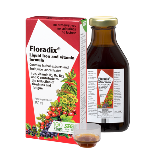 Siro bổ sung sắt và Vitamin Floradix Iron 250ml - ngăn ngừa thiếu máu do thiếu sắt, làm giảm mệt mỏi, căng thẳng - Chính hãng Salus - Xuất xứ Đức