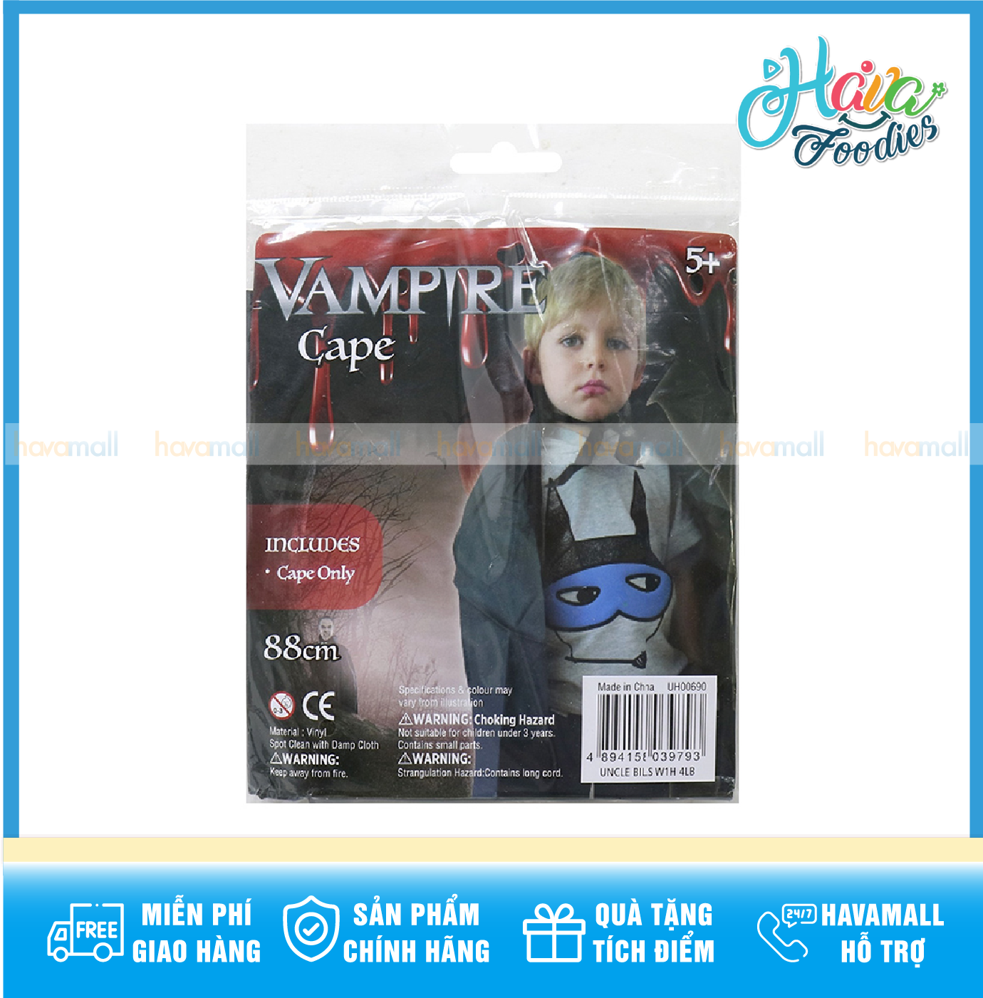 Áo choàng ma cà rồng cho bé 88cm uncle bills – vampire cape