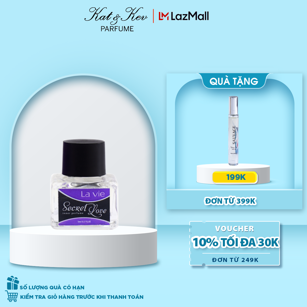 Nước hoa vùng kín nữ Lavie Kat&Kev CHÍNH HÃNG dung tích 5ml, Set nước hoa cô bé Secret Love an toàn, thơm lâu