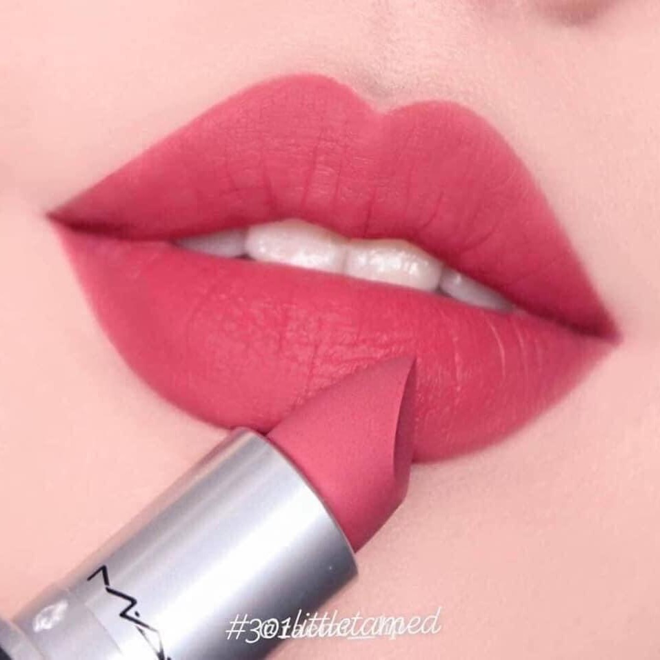 Son mac powder kiss màu 301 sắc hồng cánh hoa anh đào của son mac a little tamed