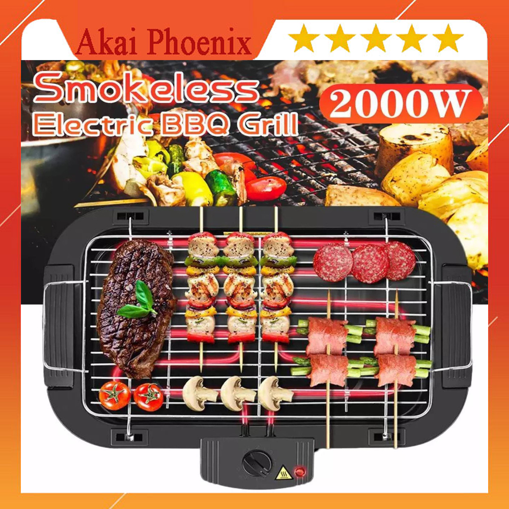 Bếp Nướng Điện Không Khói Công Nghệ Hàn Quốc, Bếp Nướng Không Khói Công Suất Lớn 2000W, BBQ, Tiệc Gia Đình Bạn Bè Dã Ngoại Nướng Nhanh Chóng Tiện Lợi An Toàn Sử Dụng