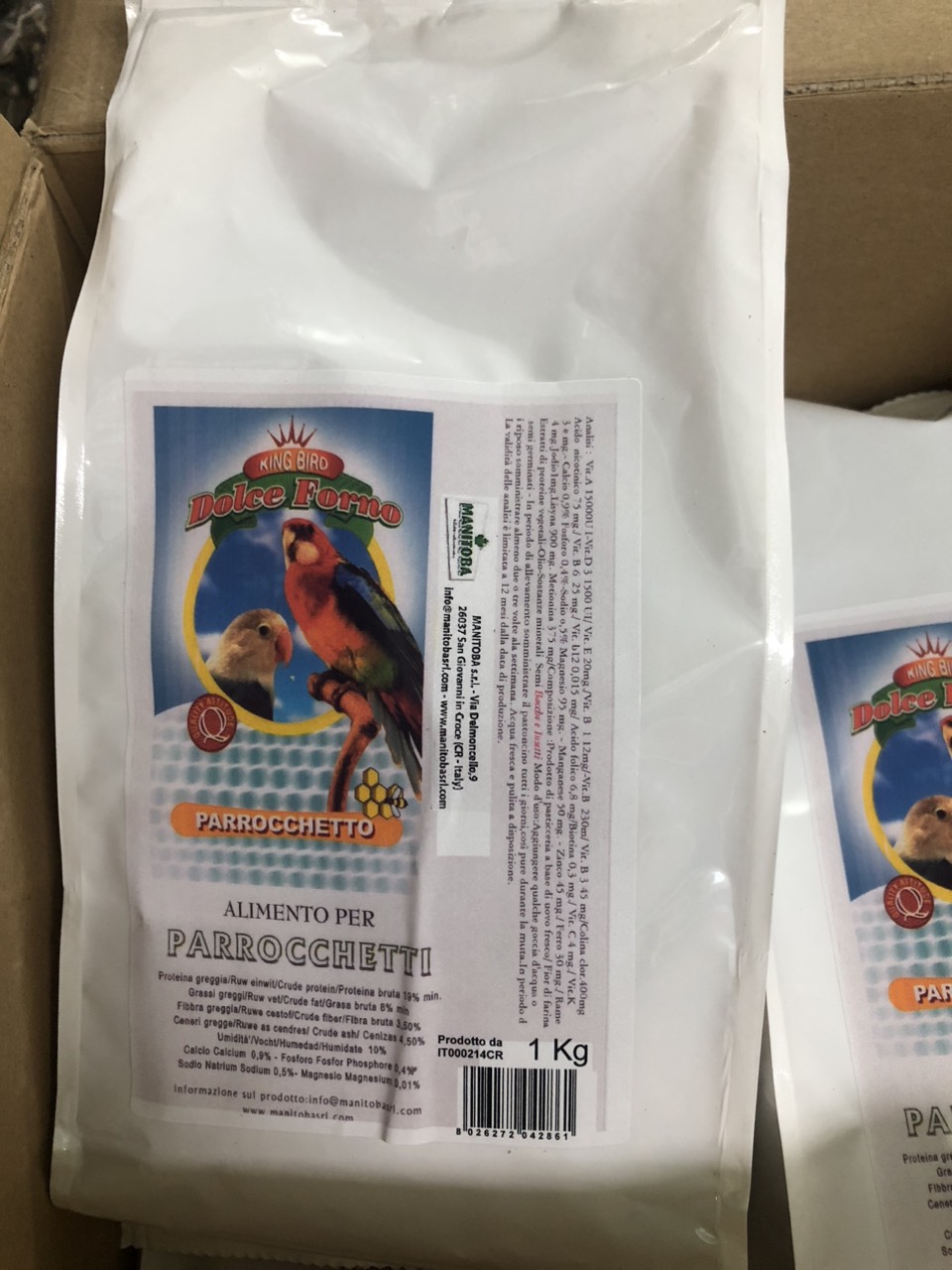 Cám trứng Dolce Forno cho vẹt túi 1kg