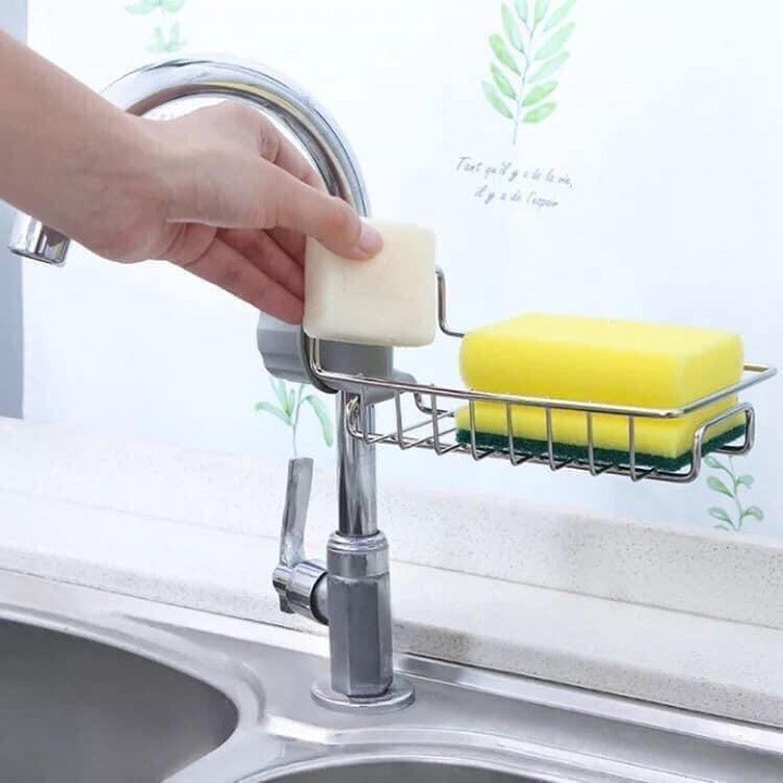 GIÁ TREO RẺ RỬA BÁT , Kệ đa năng - Khay rổ gắn vòi nước bồn rửa chén, giá thép sơn tĩnh điện không rỉ treo vòi lavabo, nhà tắm, chậu rửa bát, toilet để đồ đa năng