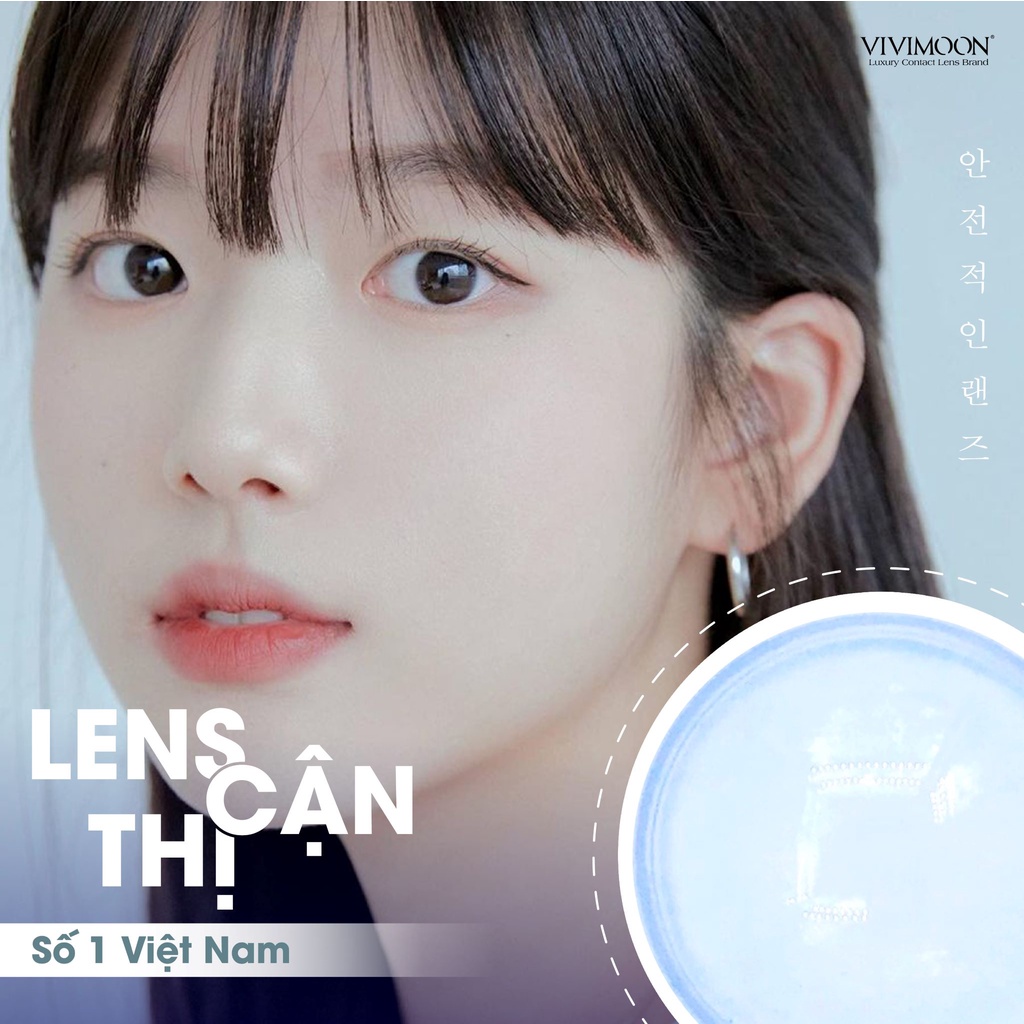 Lens cho mắt thở cận 3 tháng trong suốt  Vivimedi Oxy Plus kính áp tròng VIVIMOON 1 chiếc