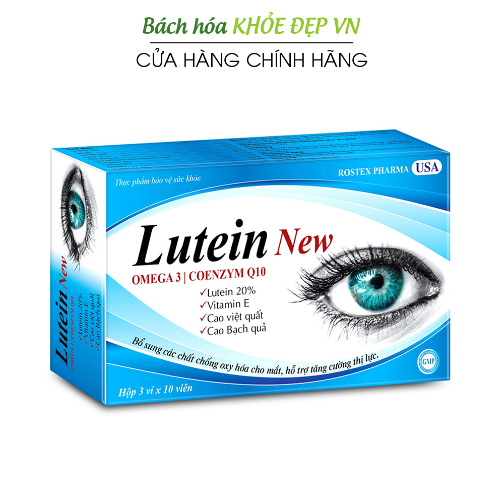 Viên uống bổ mắt Lutein New Omega 3 giảm khô mắt mờ mắt mỏi mắt tăng cường thị lực - Hộp 30 viên