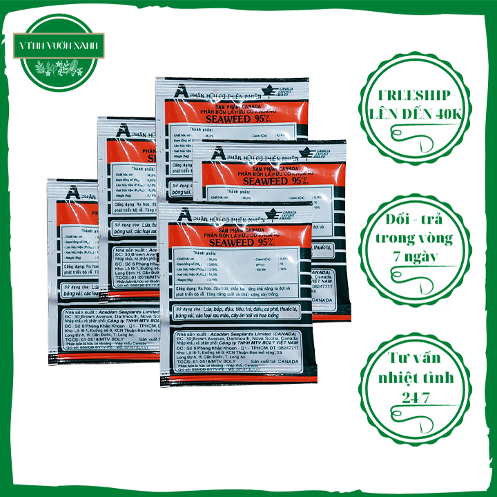 Set 5 gói Phân bón lá hữu cơ Seaweed rong biển