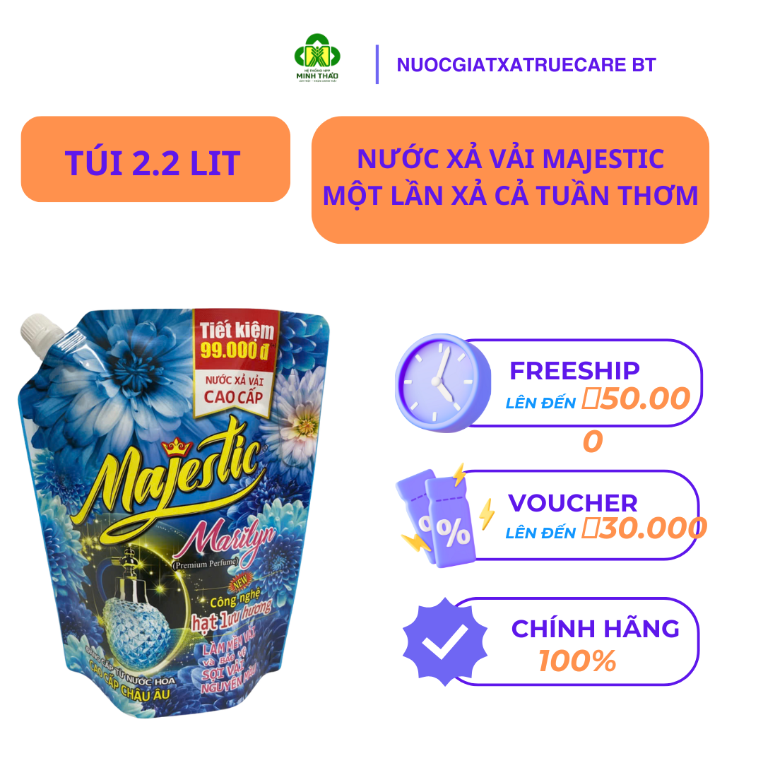 Nước xả vải cao cấp Majestic Marilyn (True Care) 2.2 lit công nghệ lưu hương mới