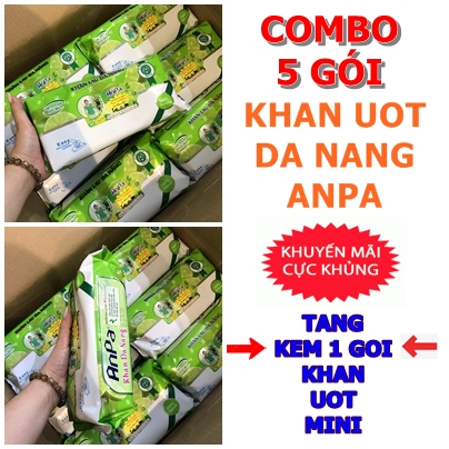 COMBO 5 GÓI-Khăn giấy ướt lau đa năng ANPA