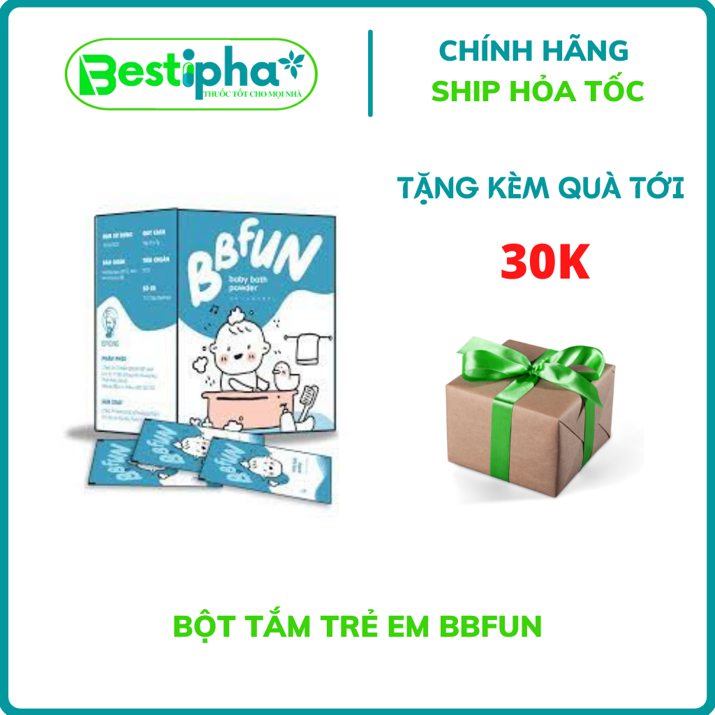 Bột tắm trẻ em bbfun cho làn da bé hộp 20 gói