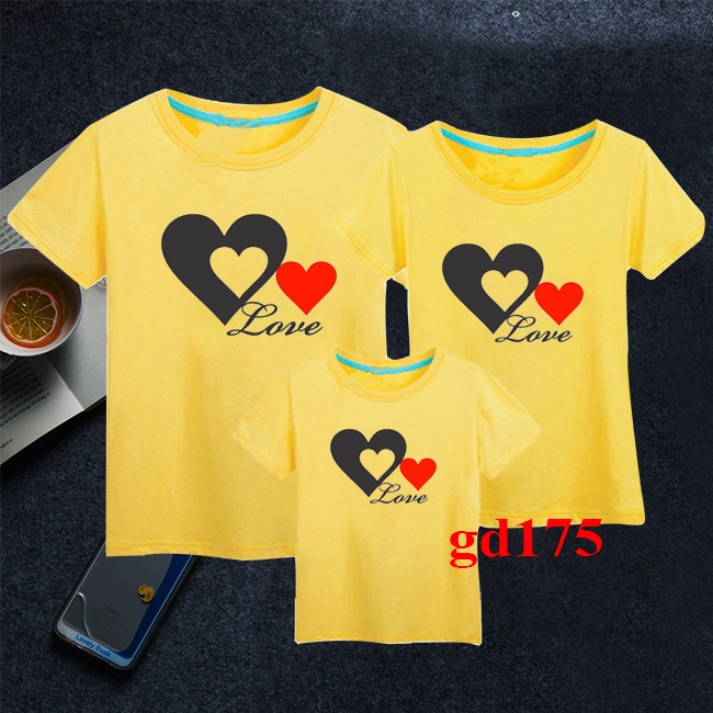 áo phông gia đình giá rẻ đẹp in Heart Love